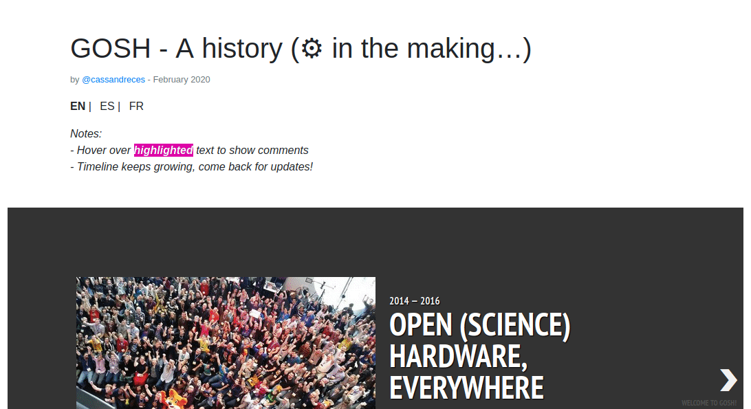 GIF of me scrolling gosh history website